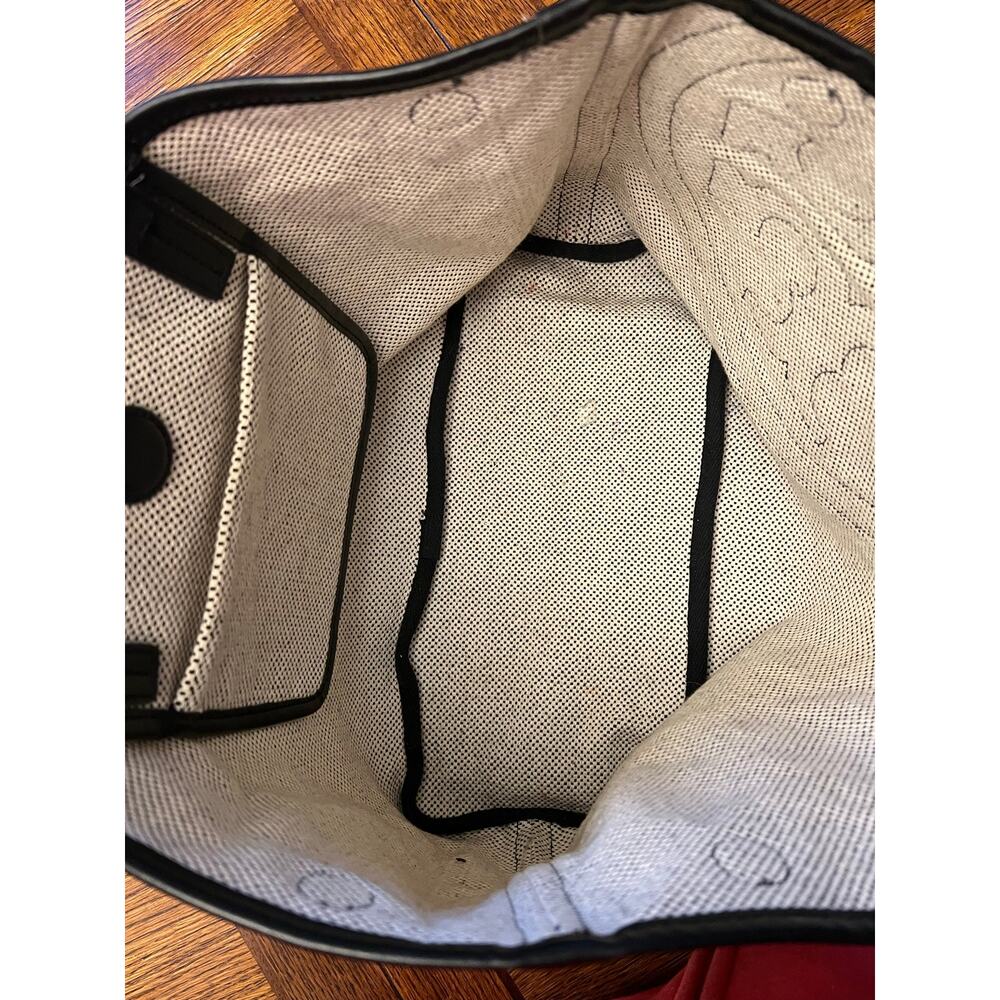 Tory Burch Lonnie Large Perforated Canvas Mesh Logo Tote Bag White Black - Picture 5 of 12